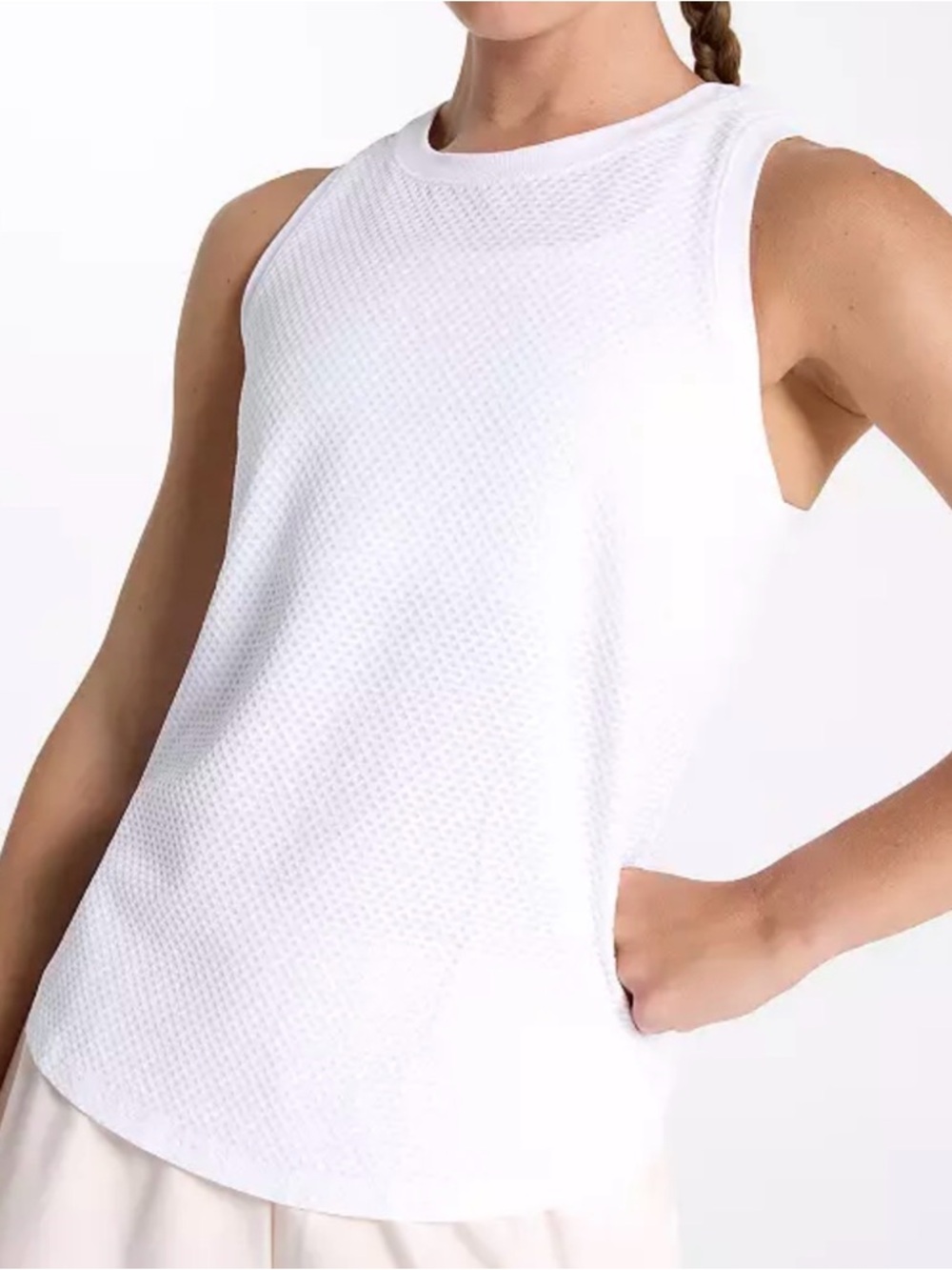 CALIA by Carrie Underwood White Textured Mesh Athletic Tank Top Women's XS